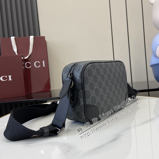 Gucci專櫃古馳最新款Emblem男士旅行系列斜挎包肩背包 jh2584型號：821216